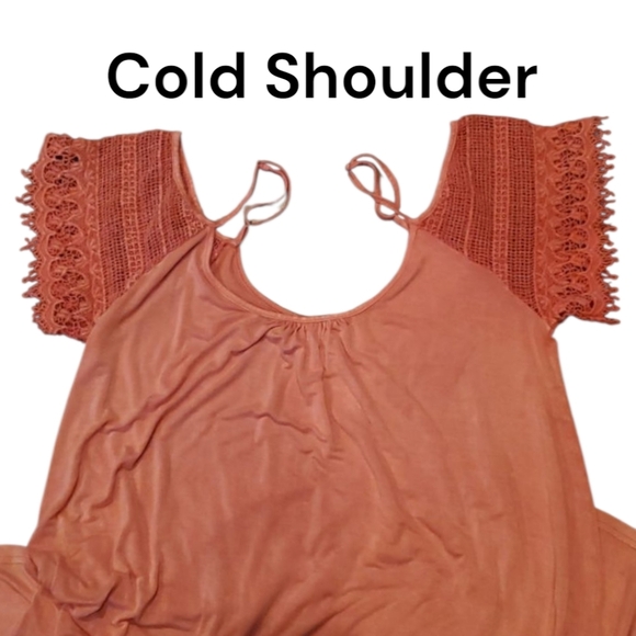 Kori America Peach Cold Shoulder Dress. Size Small - Medium - Picture 3 of 3